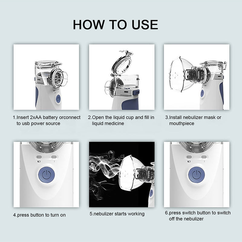 Mini nebulizador de mão portátil  silencioso ultrassônico