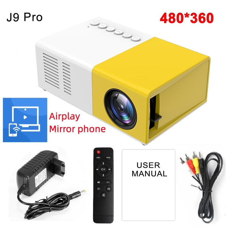 Mini Projetor Cinema Portátil HDMI/Vga/Usb/SD 1080p Full HD 600 lumens LED COMPATIVEL COM CELULAR