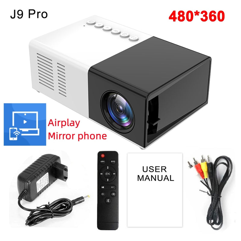 Mini Projetor Cinema Portátil HDMI/Vga/Usb/SD 1080p Full HD 600 lumens LED COMPATIVEL COM CELULAR